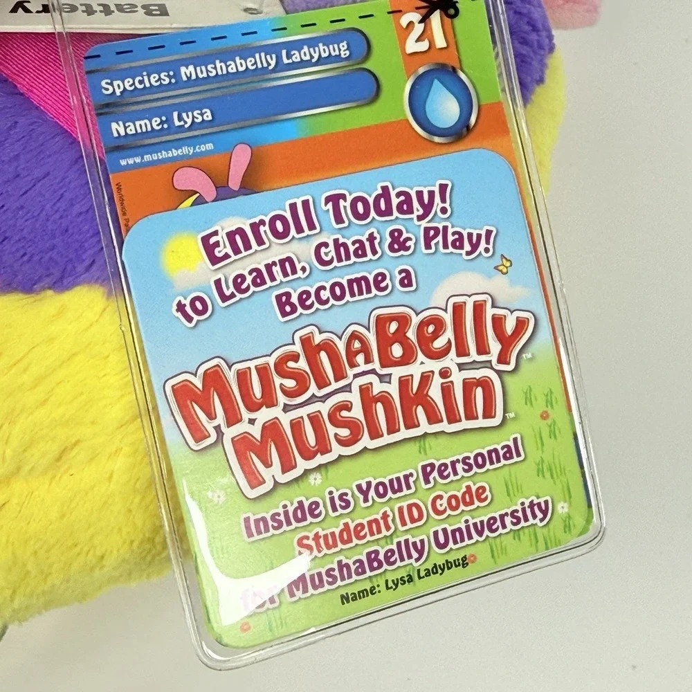 NWT Chatter Mushabelly Lysa Ladybug Sealed Code Bright Colors Plush Vintage